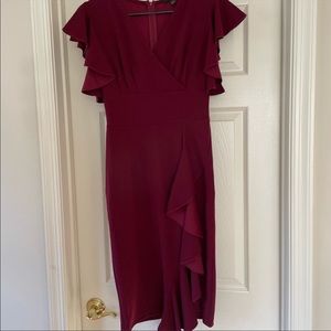 Bnwt Knitee Wine Ruffle Dress